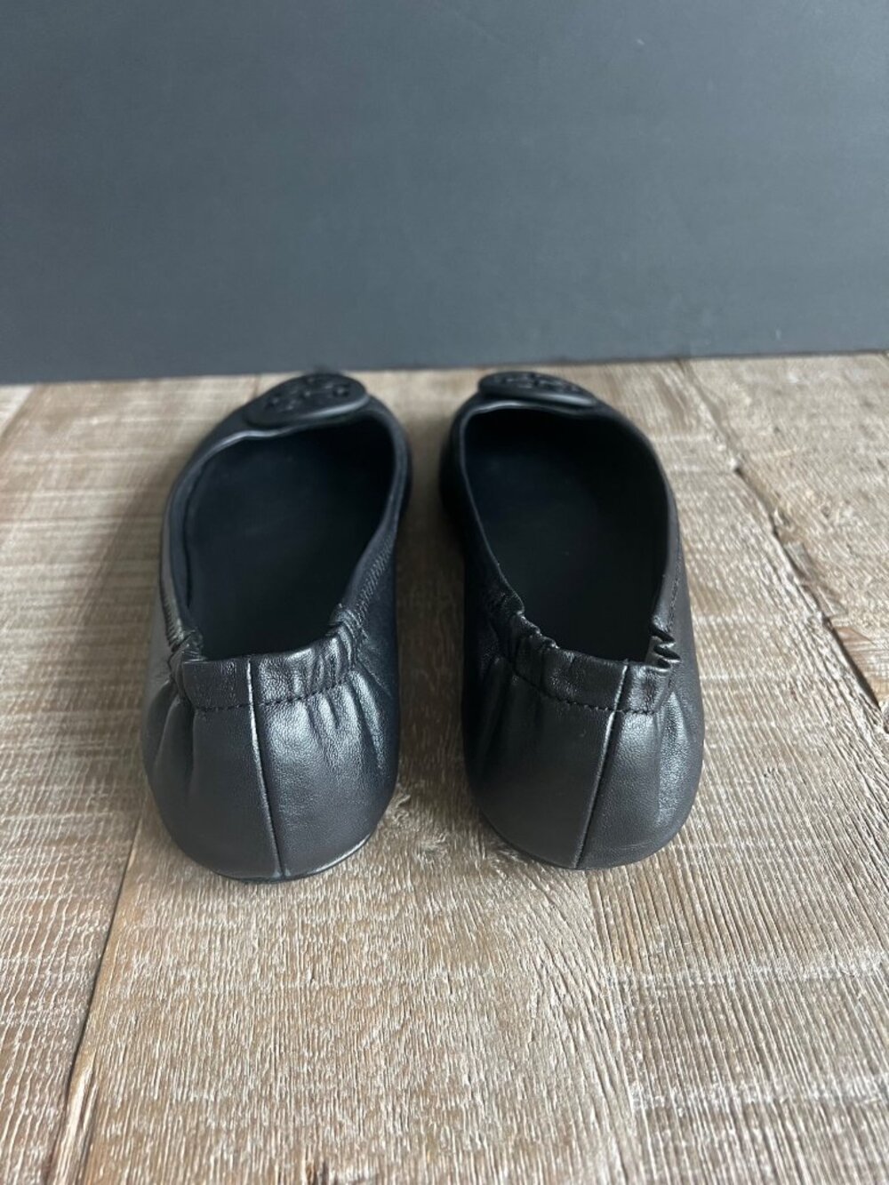 TORY BURCH Reva BLACK Travel Ballet Flats SIZE 9 - Picture 5 of 8